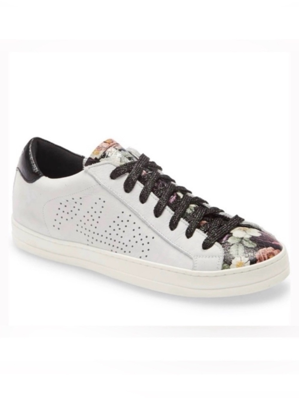 P448 John Low Top Sneaker White Floral Size 37